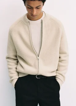 MANGO Kardigany I Swetry*Kardigan z dzianiny z teksturą na zamek
