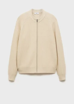 MANGO Kardigany I Swetry*Kardigan z dzianiny z teksturą na zamek