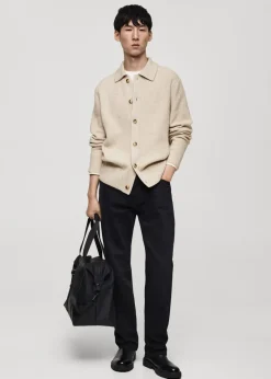 MANGO Kardigany I Swetry*Kardigan z prążkowanej dzianiny