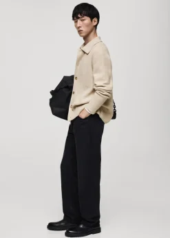 MANGO Kardigany I Swetry*Kardigan z prążkowanej dzianiny