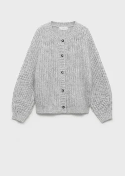 Dzieci MANGO Swetry I Kardigany*Kardigan z prążkowanej dzianiny na guziki