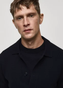 MANGO Kardigany I Swetry*Kardigan z prążkowanej dzianiny wełnianej