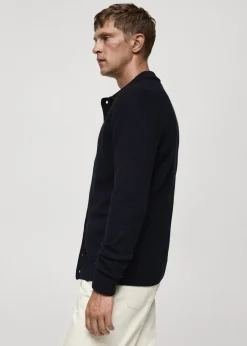 MANGO Kardigany I Swetry*Kardigan z prążkowanej dzianiny wełnianej