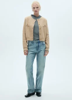 MANGO Kurtki|Swetry I Kardigany*Kardigan z prążkowanej dzianiny na guziki