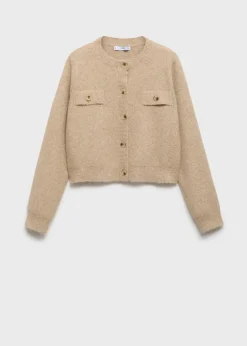 MANGO Kurtki|Swetry I Kardigany*Kardigan z prążkowanej dzianiny na guziki