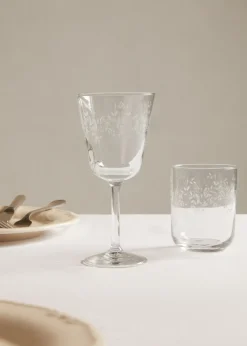 MANGO Szklanki I Kieliszki*Kieliszek z nadrukiem w kwiaty