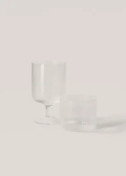 MANGO Szklanki I Kieliszki*Kieliszek ze szkła z fakturą w linie