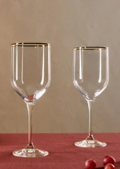 MANGO Szklanki I Kieliszki*Kieliszek ze szkła ze złotą obwódką