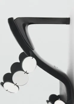 MANGO Buty*Klapki skórzane na obcasie z lusterkami