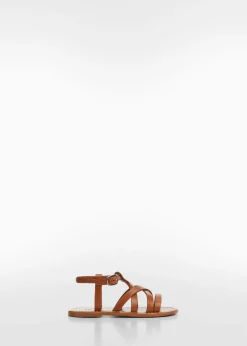 Dzieci MANGO Buty*Klapki skórzane z paskami