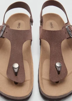 MANGO Skóra|Buty*Klapki skórzane z paskami