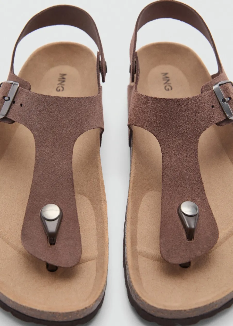 MANGO Skóra|Buty*Klapki skórzane z paskami