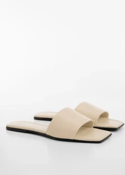 MANGO Buty|Akcesoria Skórzane*Klapki skórzane z szerokim paskiem