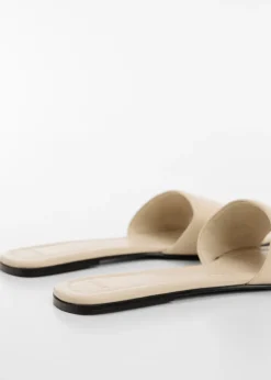 MANGO Buty|Akcesoria Skórzane*Klapki skórzane z szerokim paskiem