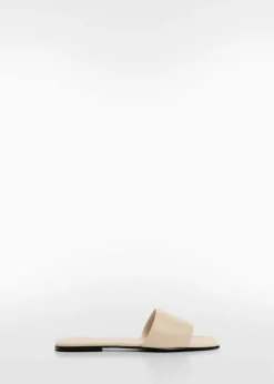 MANGO Buty|Akcesoria Skórzane*Klapki skórzane z szerokim paskiem