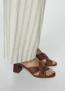 MANGO Buty|Akcesoria Skórzane*Klapki skórzane z węzłem