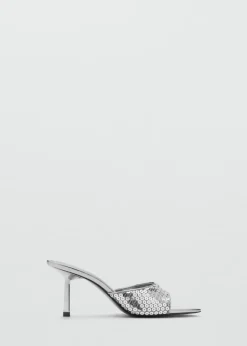 MANGO Buty*Klapki z cekinowym paskiem