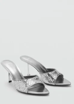 MANGO Buty*Klapki z cekinowym paskiem