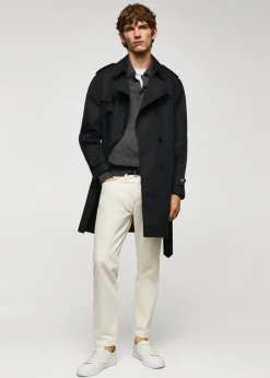 MANGO Trencze*Klasyczny wodoodporny trencz