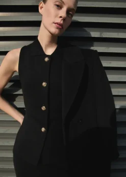 MANGO Kamizelki*Knitted vest with jewel buttons