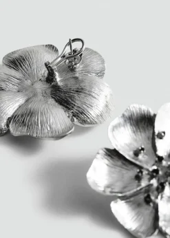 MANGO Biżuteria*Kolczyki w formie kwiatów z koralikami