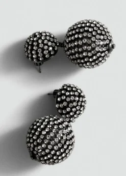 MANGO Biżuteria*Kolczyki wiszące kule z kryształkami