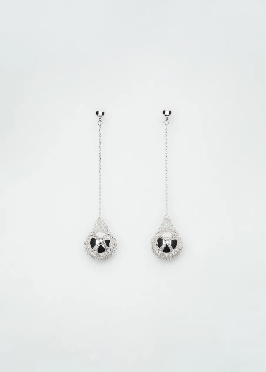 MANGO Biżuteria*Kolczyki z wiszącą kulą na łańcuszku