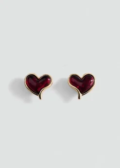 MANGO Biżuteria*Kolczyki z żywicy w kształcie serca
