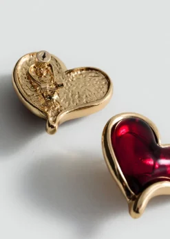 MANGO Biżuteria*Kolczyki z żywicy w kształcie serca