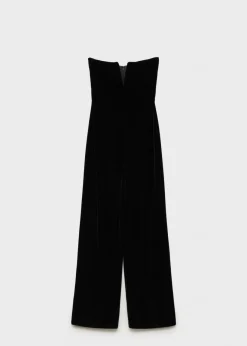 MANGO Sukienki I Kombinezony*Kombinezon bez ramiączek z aksamitu