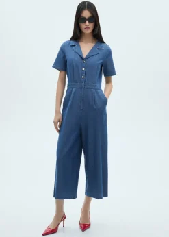 MANGO Sukienki I Kombinezony*Kombinezon dżinsowy z krótkim rękawem