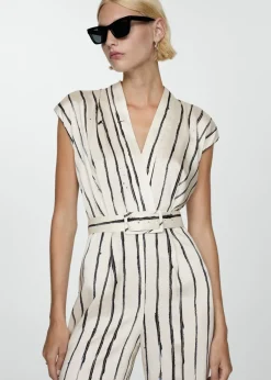 MANGO Sukienki I Kombinezony*Kombinezon satynowy w paski