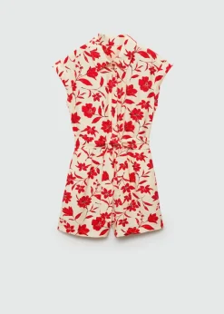 MANGO Sukienki I Kombinezony*Kombinezon w kwiaty z krótkimi nogawkami