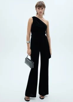 MANGO Sukienki I Kombinezony*Kombinezon z aksamitu na jedno ramię