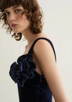 MANGO Sukienki I Kombinezony*Kombinezon z aksamitu na szerokich ramiączkach z rozszerzanymi nogawkami