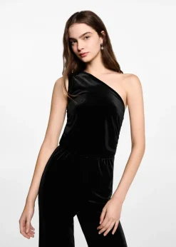 MANGO Sukienki I Kombinezony*Kombinezon z aksamitu na jedno ramię