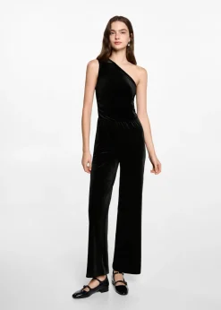 MANGO Sukienki I Kombinezony*Kombinezon z aksamitu na jedno ramię