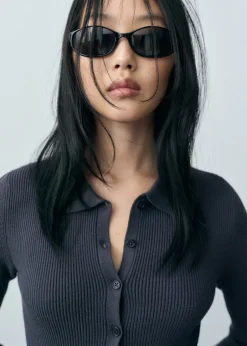 MANGO Sukienki I Kombinezony*Kombinezon z dzianiny z kołnierzykiem polo