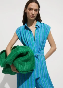 MANGO Sukienki I Kombinezony*Kombinezon z koszulowym kołnierzykiem wiązany w pasie