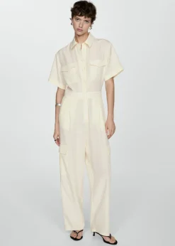 MANGO Sukienki I Kombinezony*Kombinezon z koszulowym kołnierzykiem z lyocellu