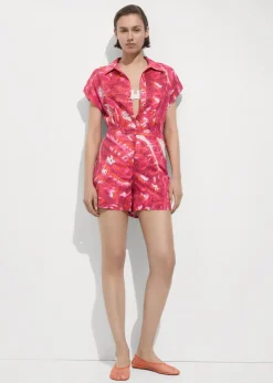 MANGO Sukienki I Kombinezony*Kombinezon z koszulowym kołnierzykiem i nadrukiem