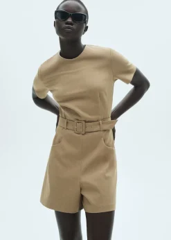 MANGO Sukienki I Kombinezony*Kombinezon z krótkimi nogawkami i paskiem