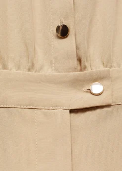 MANGO Sukienki I Kombinezony*Kombinezon z lyocellu z kołnierzykiem koszulowym