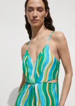 MANGO Sukienki I Kombinezony*Kombinezon z nadrukiem, drapowaniem i wycięciami