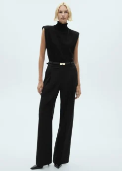 MANGO Sukienki I Kombinezony*Kombinezon z poduszkami na ramionach i paskiem