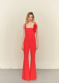 MANGO Sukienki I Kombinezony*Kombinezon z rozszerzanymi nogawkami i dużymi kwiatami