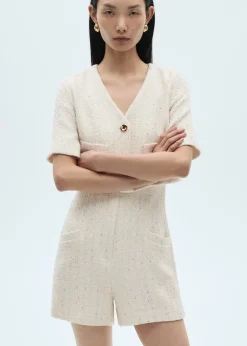 MANGO Sukienki I Kombinezony*Kombinezon z tweedu z krótkim rękawem