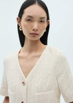 MANGO Sukienki I Kombinezony*Kombinezon z tweedu z krótkim rękawem