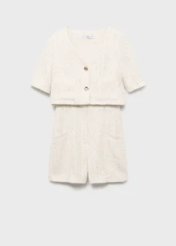 MANGO Sukienki I Kombinezony*Kombinezon z tweedu z krótkim rękawem