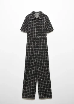 MANGO Sukienki I Kombinezony*Kombinezon z tweedu z krótkim rękawem